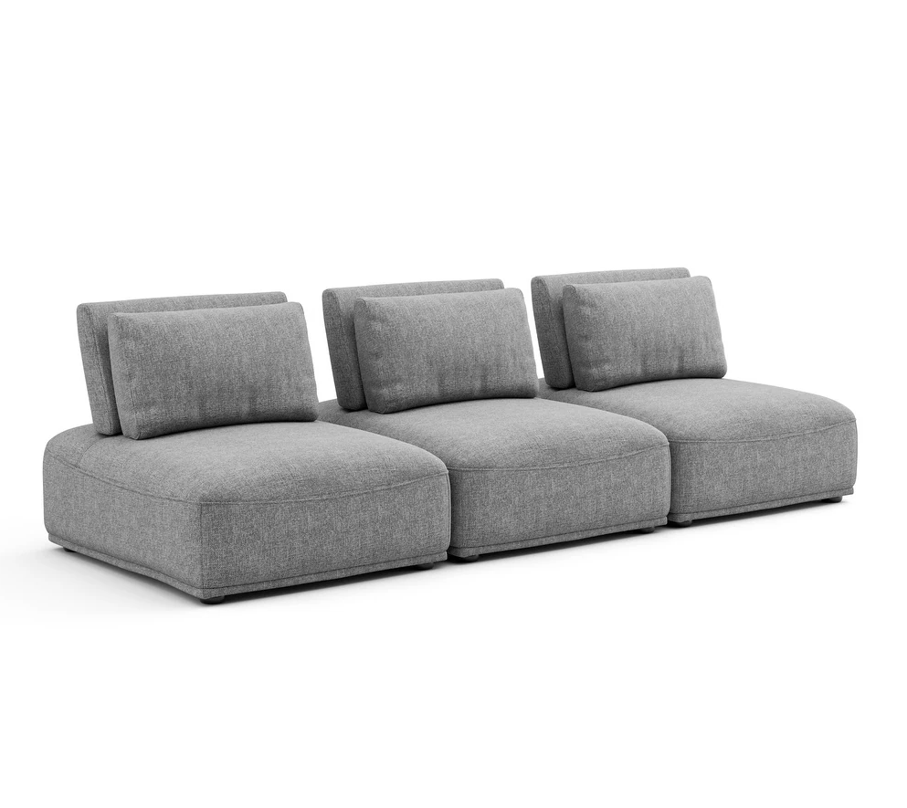 Stavanger Modern 3-Piece Convertible Armless Sofa