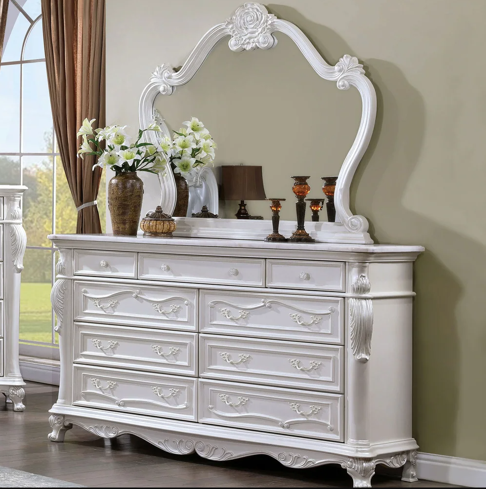 Ventresca Traditional 9-Drawer Dresser with Sintered Stone Top