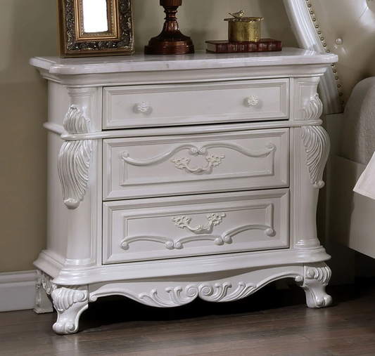 Ventresca Traditional 3-Drawer Nightstand with Sintered Stone Top