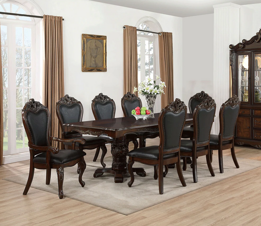 Manzanita Traditional 9PC Double Pedestal Dining Set - Dark Cherry