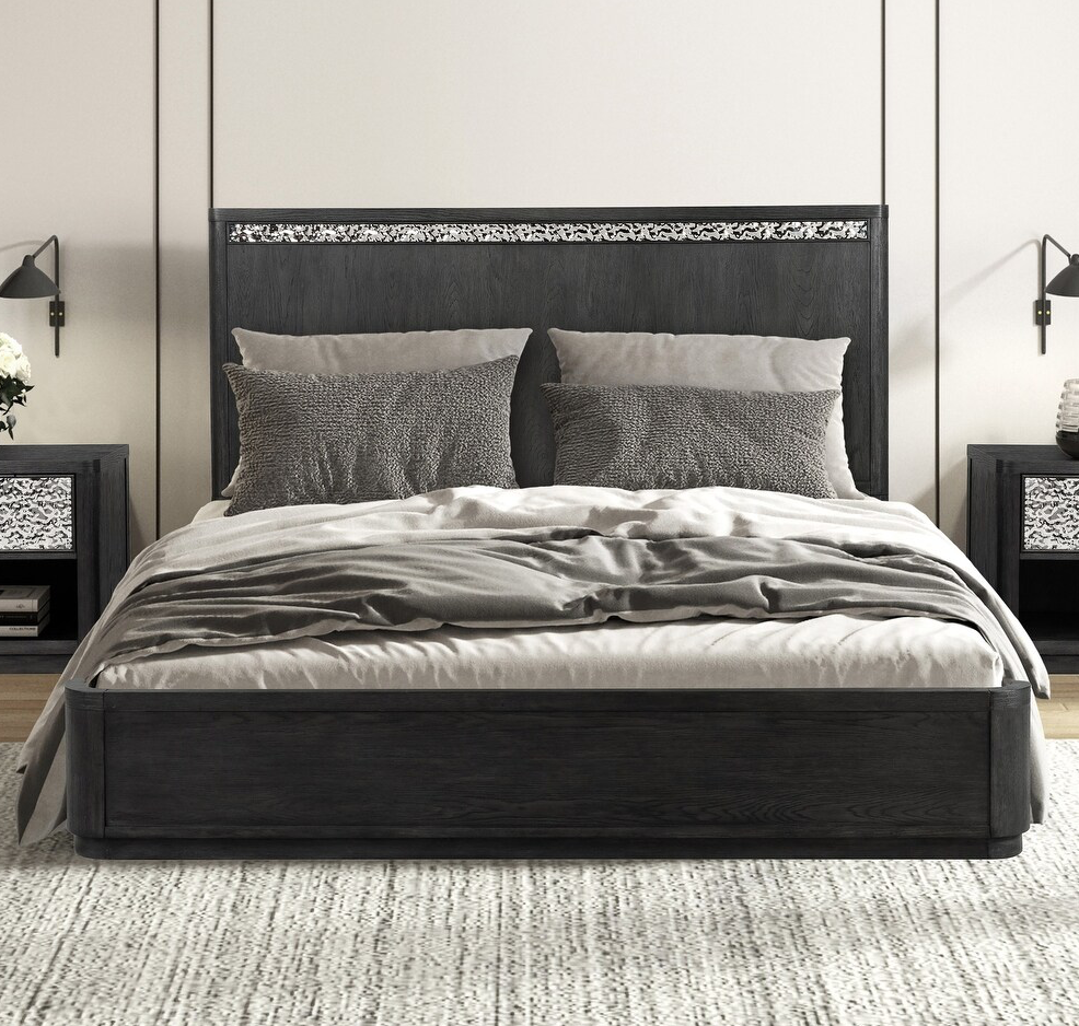 Sterling West Collection Modern Queen Bed, Ash Gray