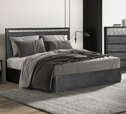 Sterling West Collection Modern Queen Bed, Ash Gray