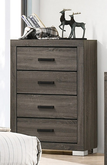 Poundex Contemporary Design 4 Drawer Chest in Gray - F5494