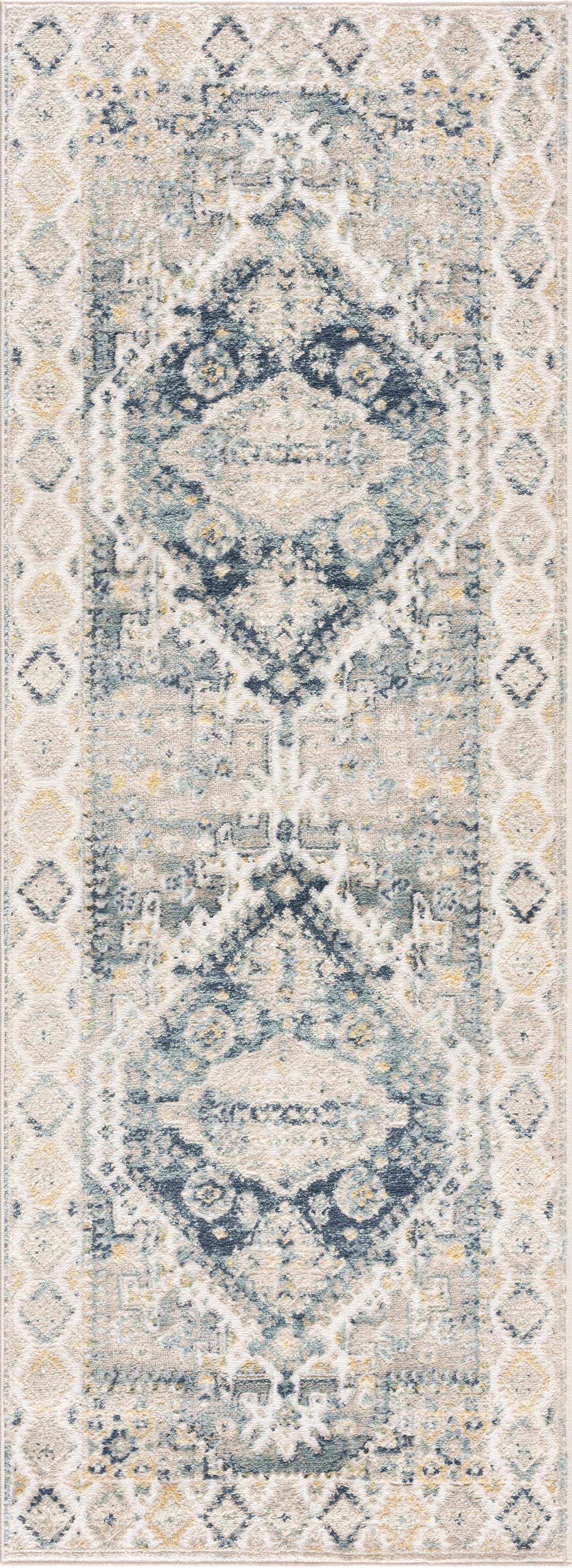 Brend Blue Medallion Area Rug