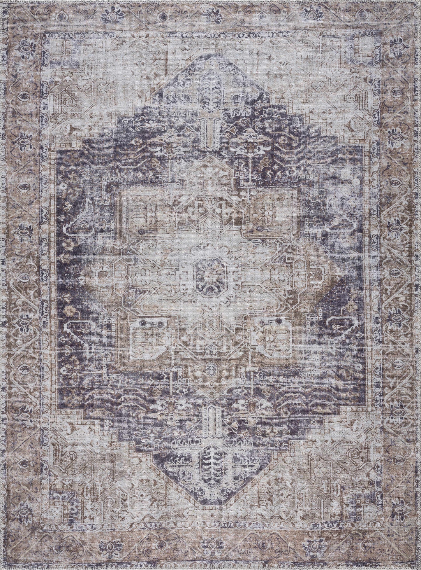 Beige Rosman Washable Area Rug - Clearance