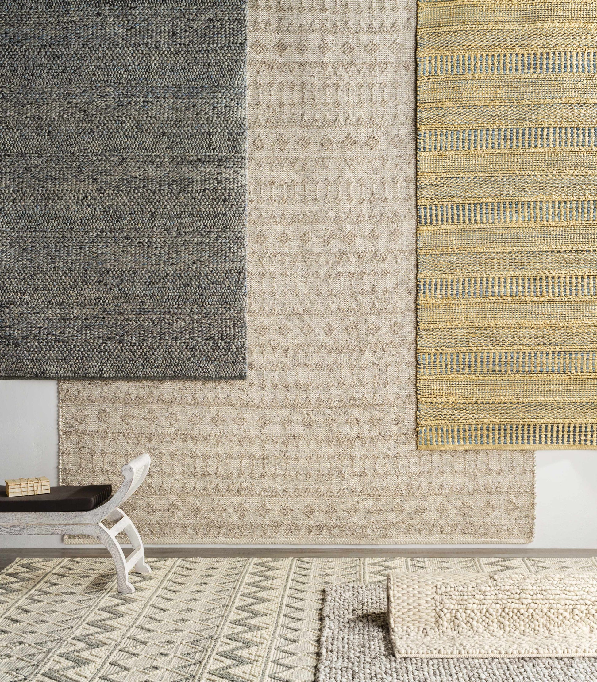 Whittington Gray&Cream Wool Rug - Clearance