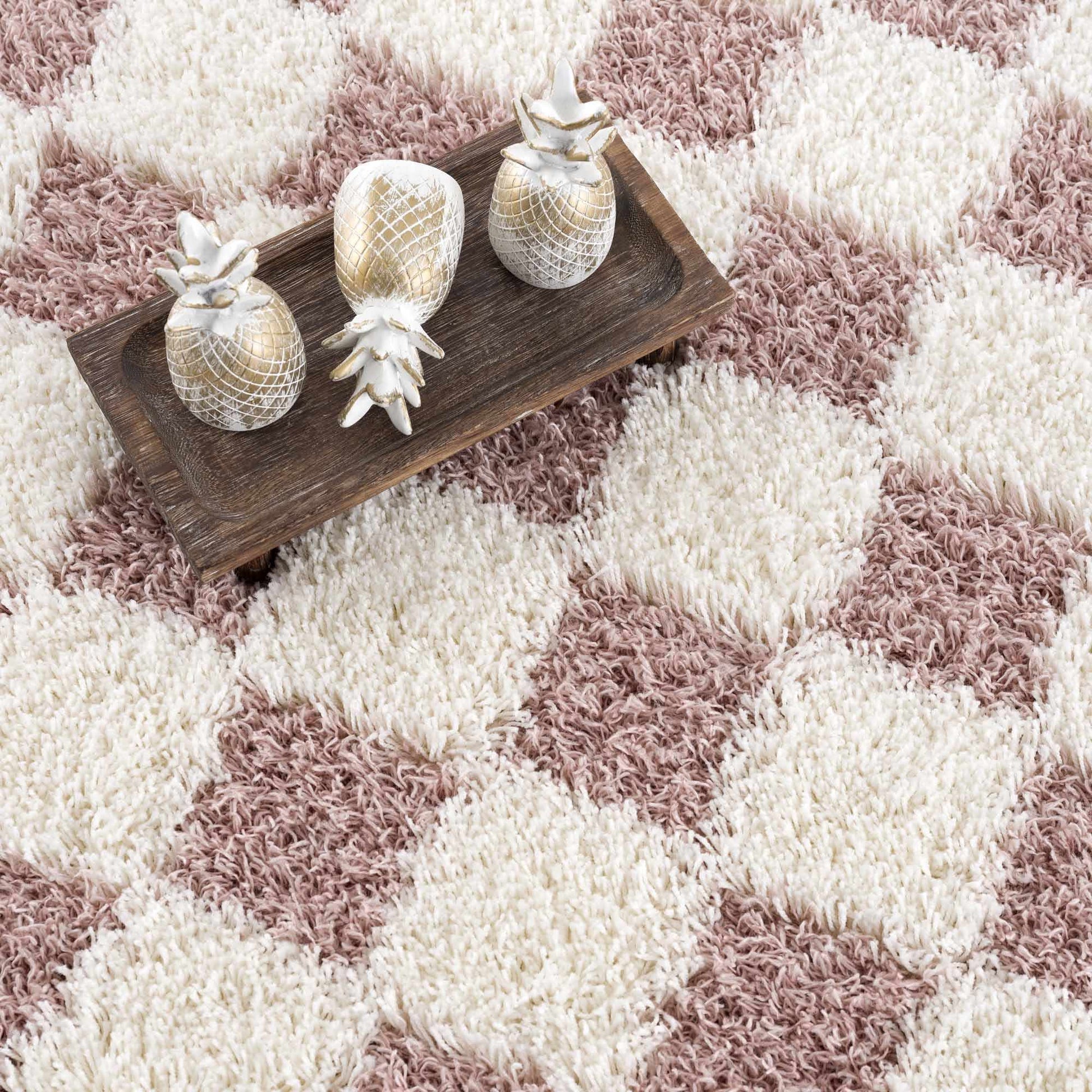 Atira Pink Checkered Area Rug