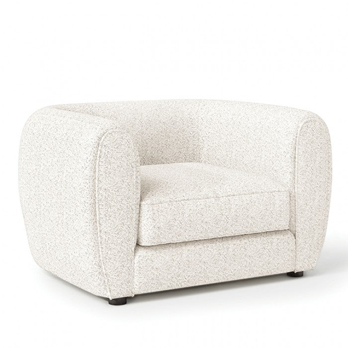 FOA Verdal Contemporary Fabric Accent Chair - Off-White