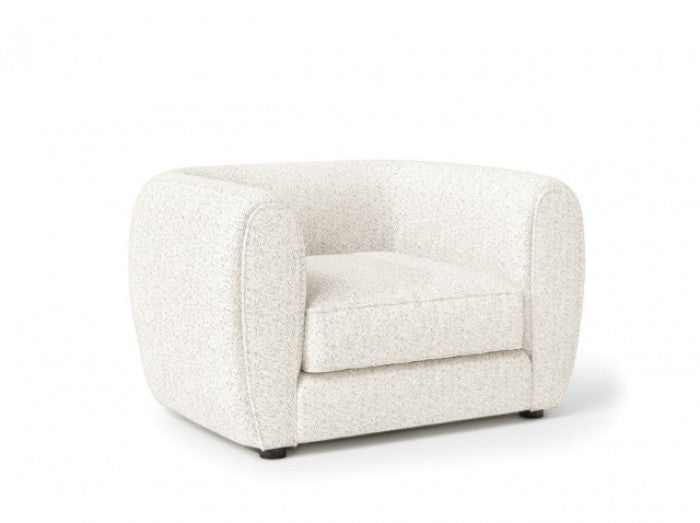 FOA Verdal Contemporary Fabric Accent Chair - Off-White