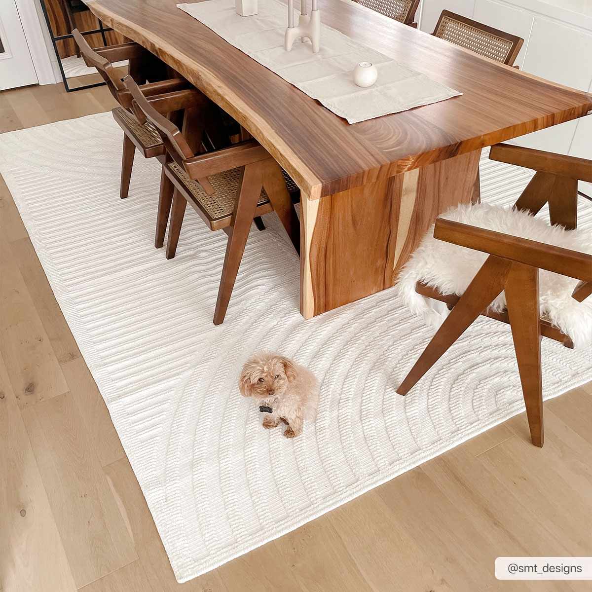 Deron White Washable Area Rug