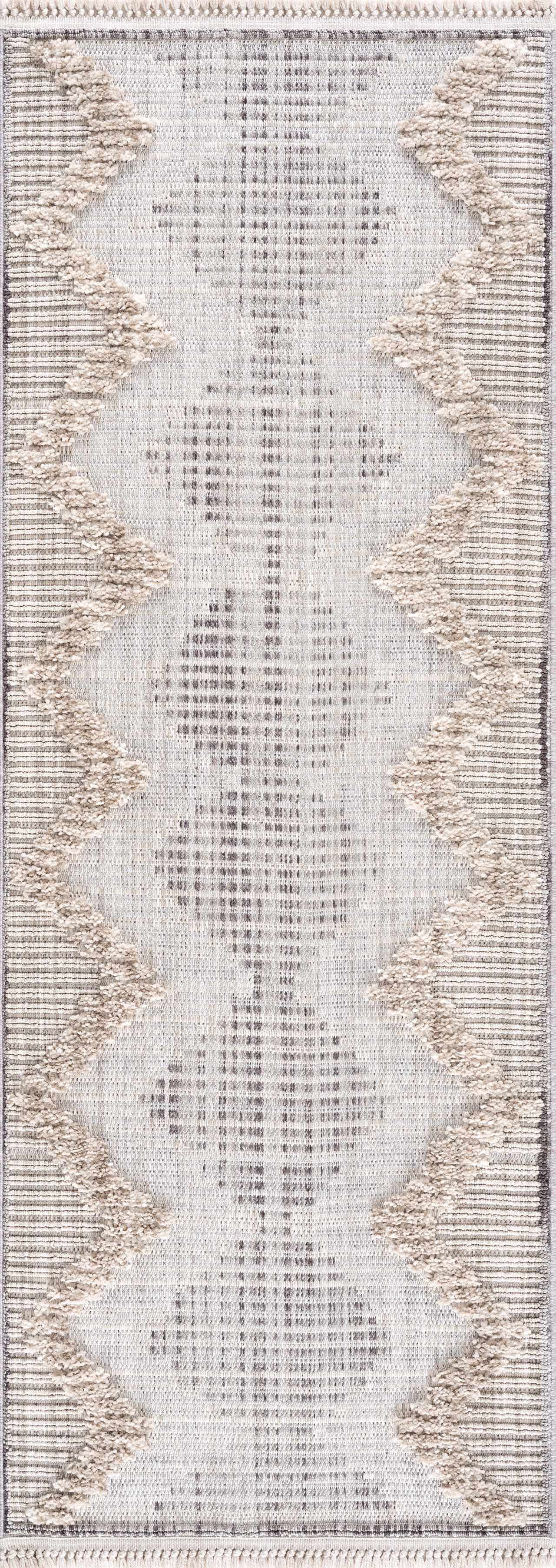 Maulawin Cream High-Low Area Rug