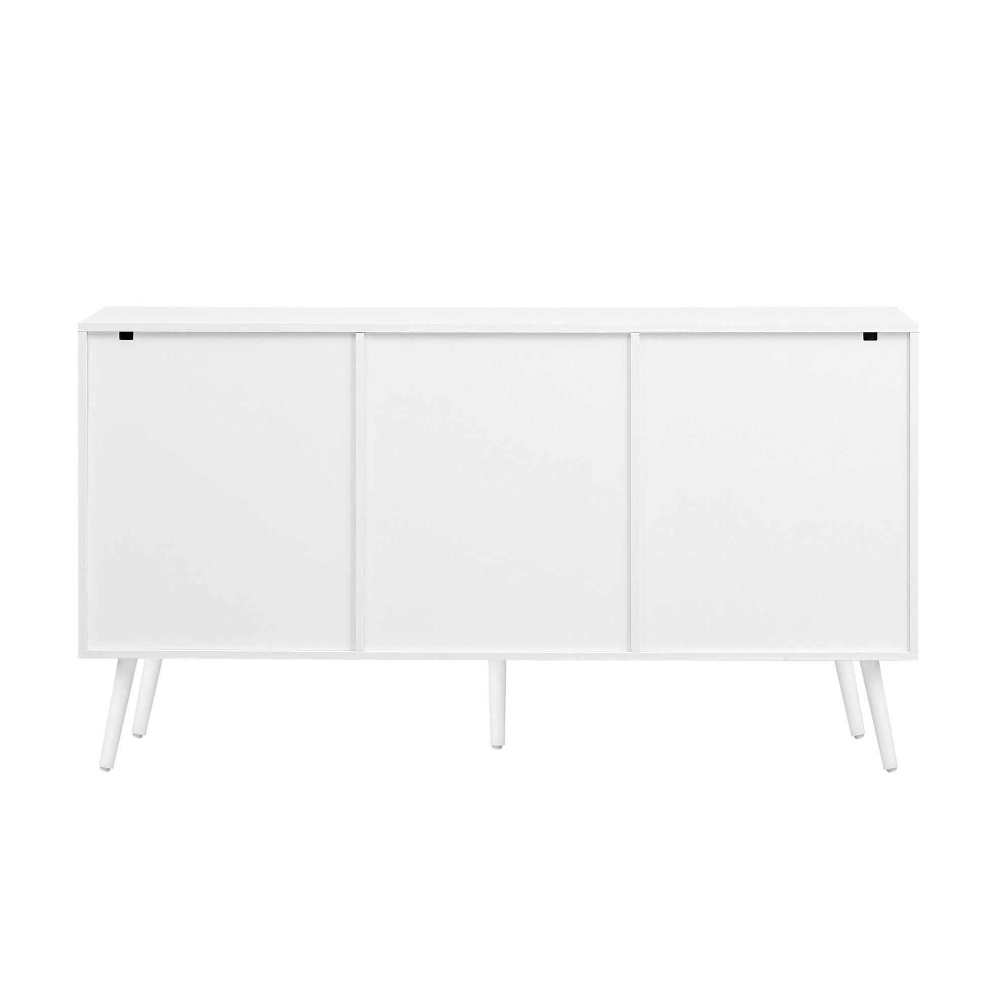 Lachlan Mid-Century Modern Cabinet with 2-Doors & 3-Drawers, White