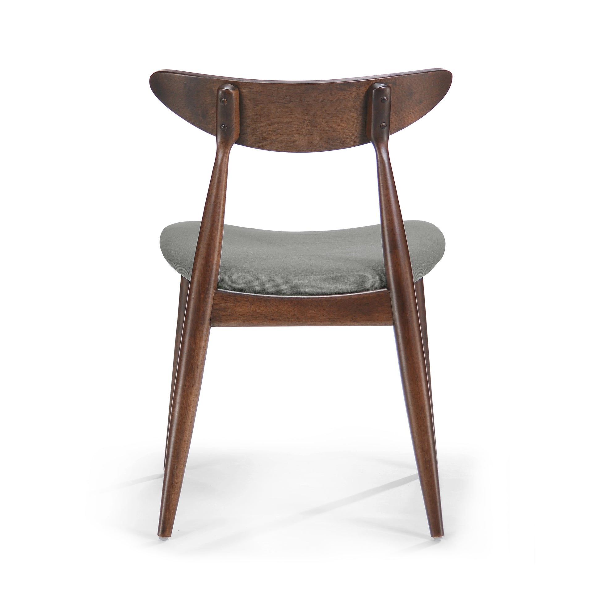 Karen Mid-Century Modern Side Chairs Set of 2 Walnut & Gray