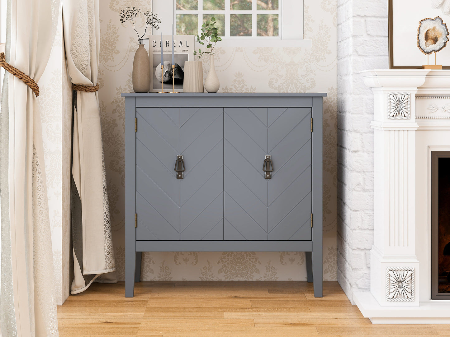 Jordan Modern 2-Door Accent Cabinet - Gray