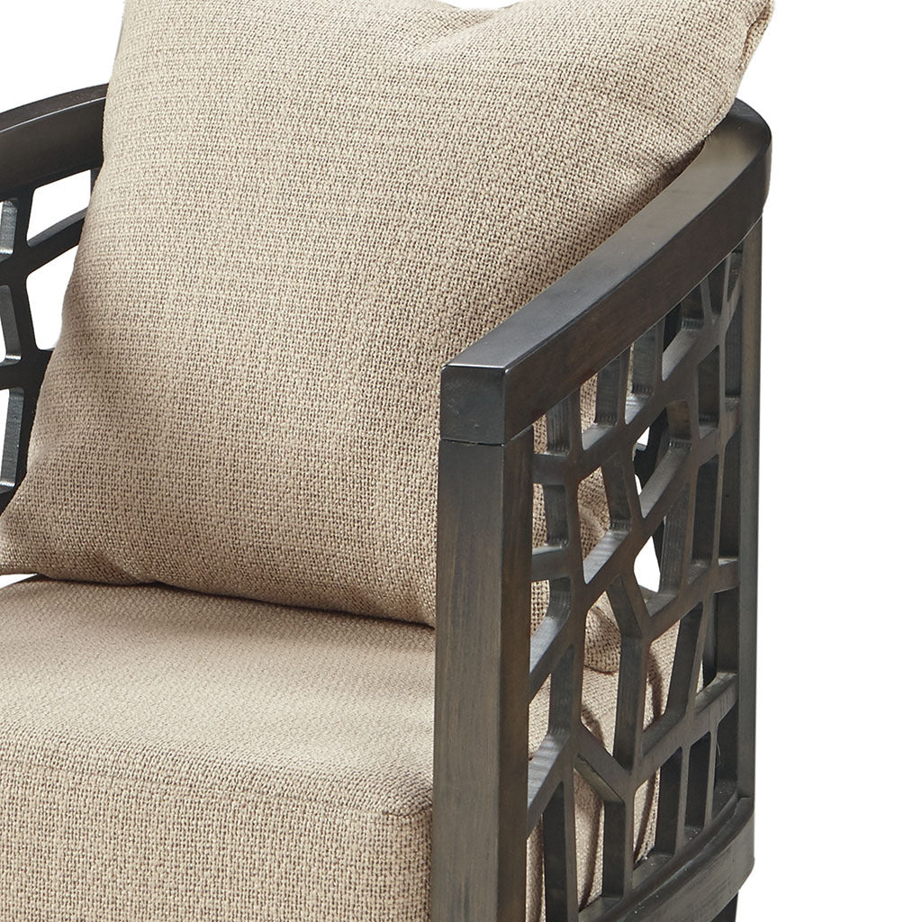 Agnes Modern Accent Chair, Tan & Walnut