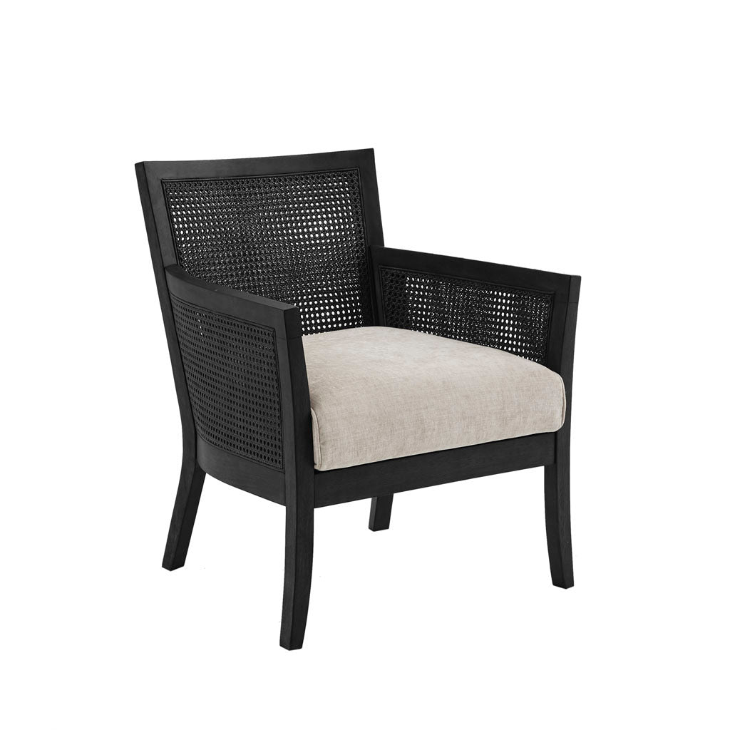 Hazel Black Cane Accent Chair