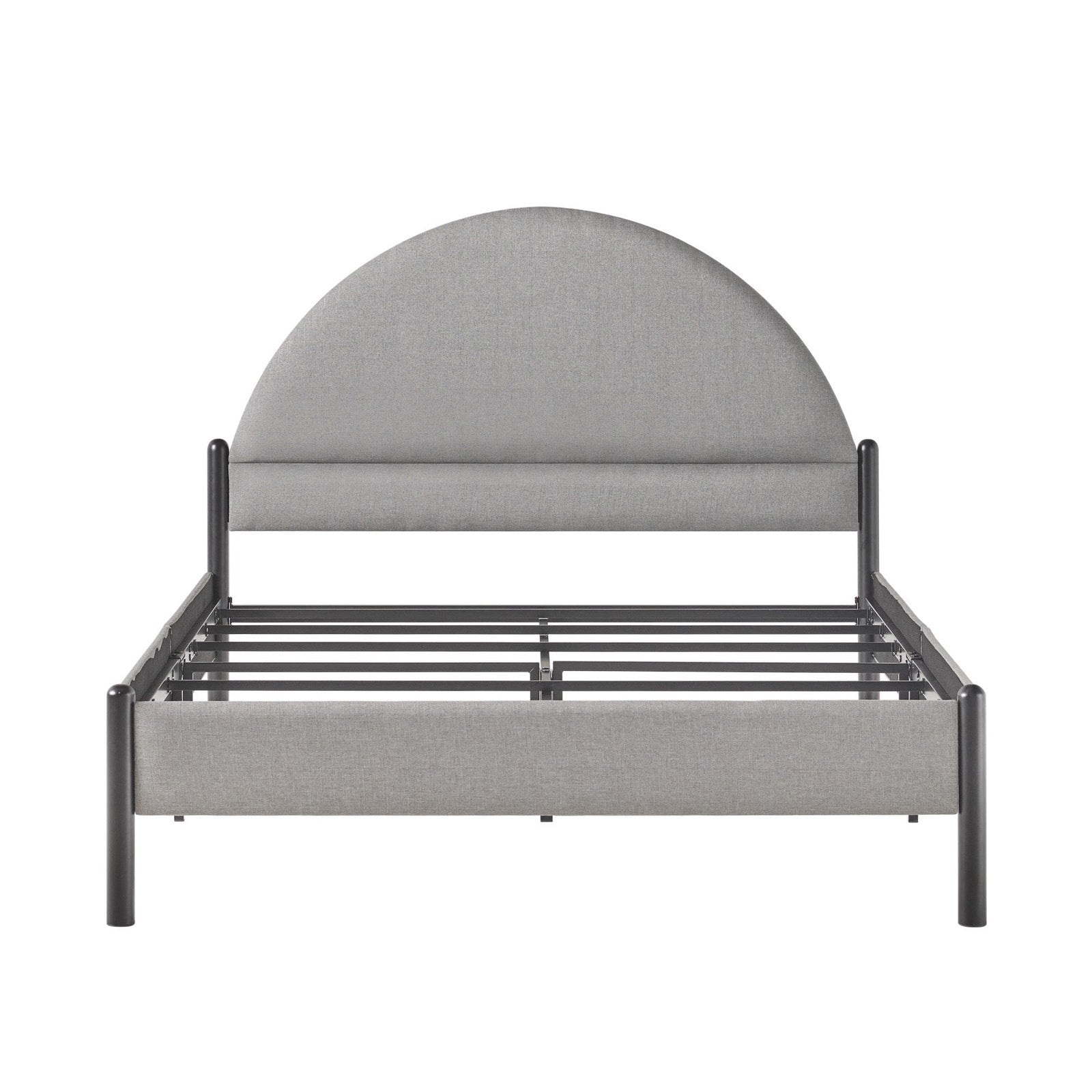 Alina Modern Upholstered Curved Headboard Queen Bedframe – Grey