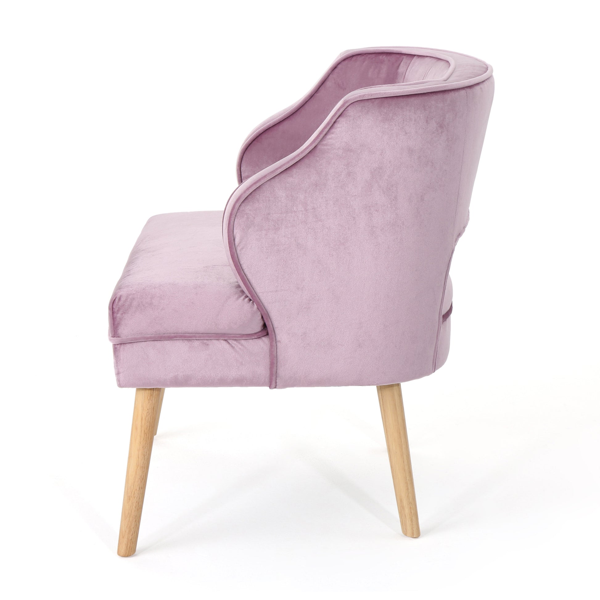 Wren Mid-Century Lavender Purple Velvet Tufted Accent Chair