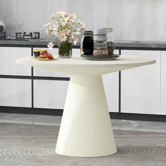 Verena 45" Round Mid-Century Modern Dining Table , White