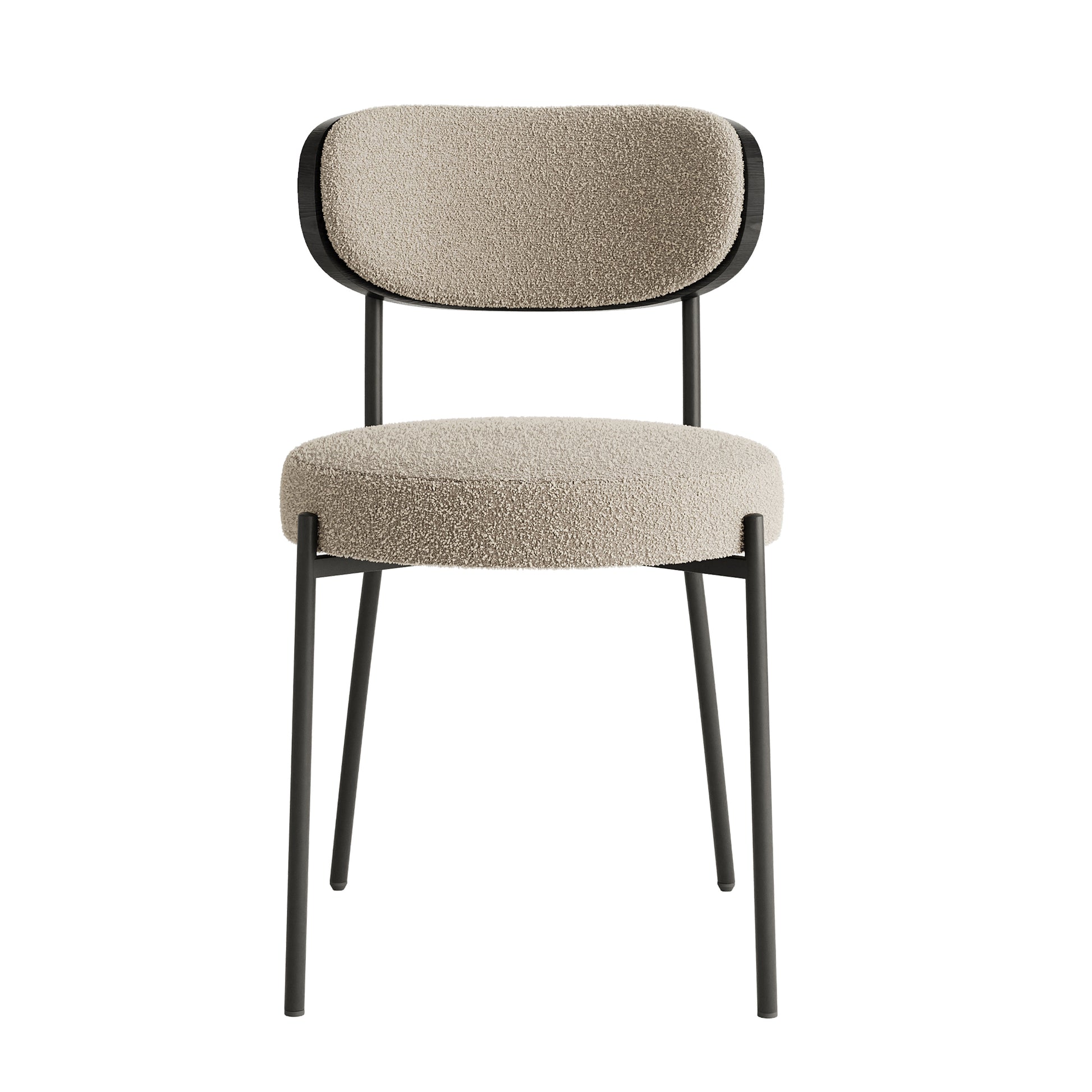 Cleo Modern Boucle Upholstered Side Chairs Set of 2 Brown