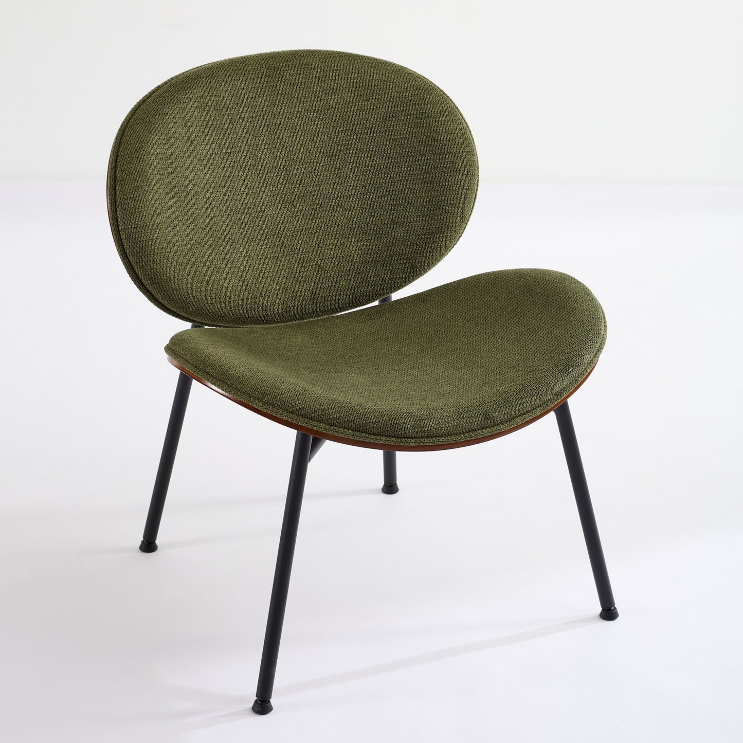 Weston Mid-Century Modern Shell Chair Side Chair, Green & Walnut