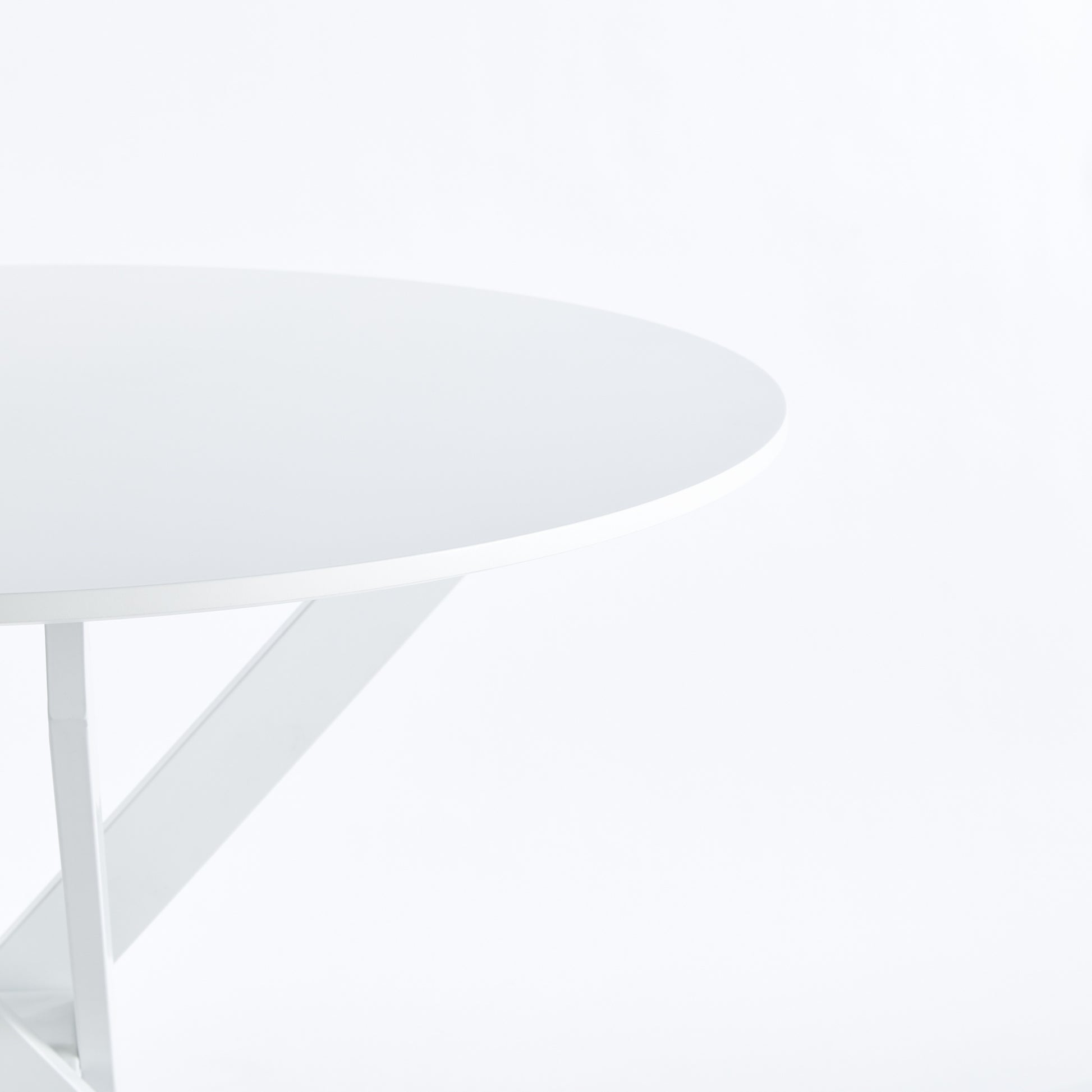 Joliette 35" Round Dining Table with Crossed Legs, White