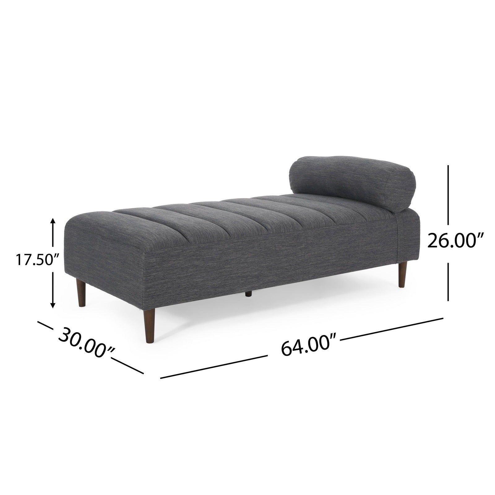 Sylvia Mid-Century Modern Chaise Lounge, Gray