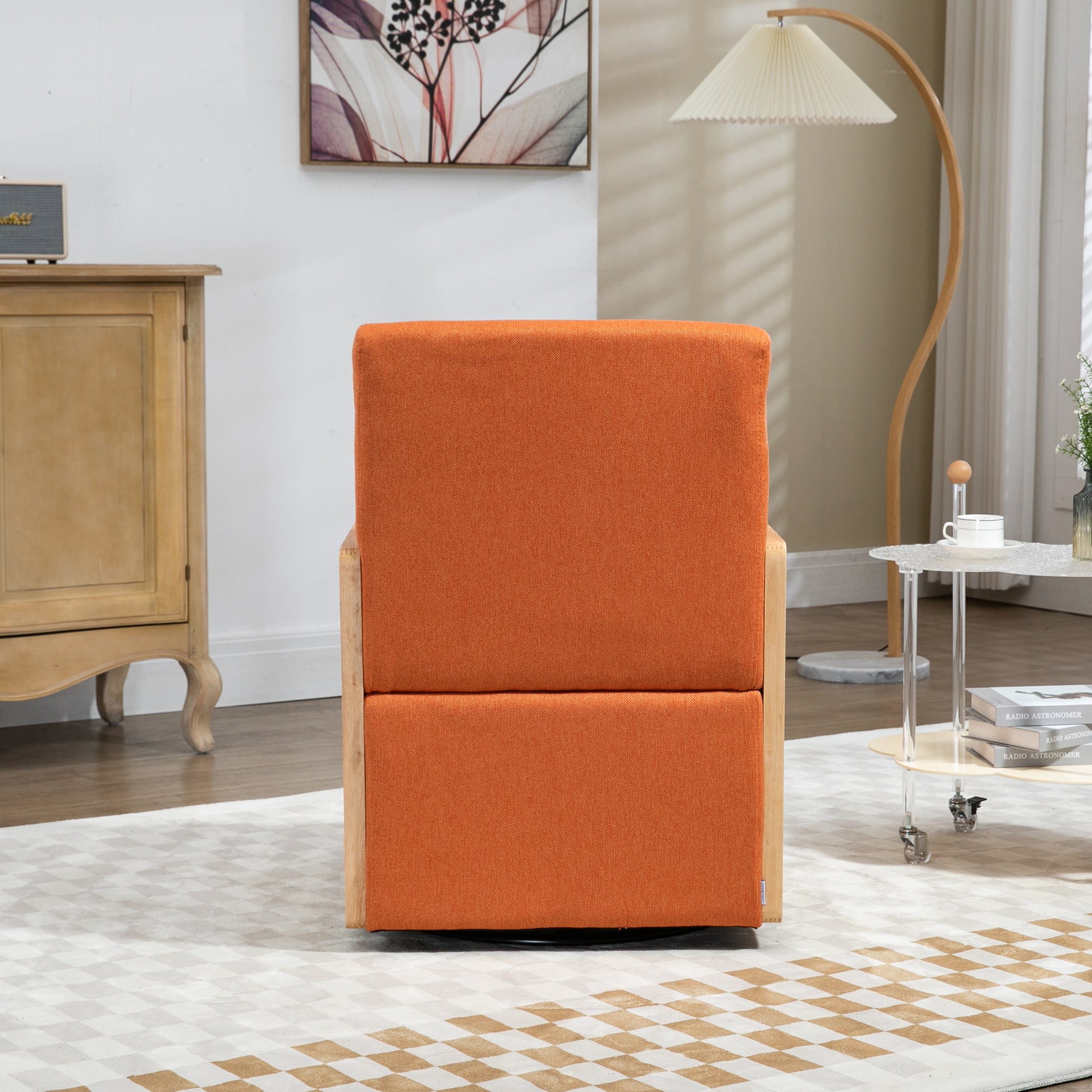 Coolmore Chic Relaxation 360° Orange Swivel Club Chair for Living Room & Bedroom