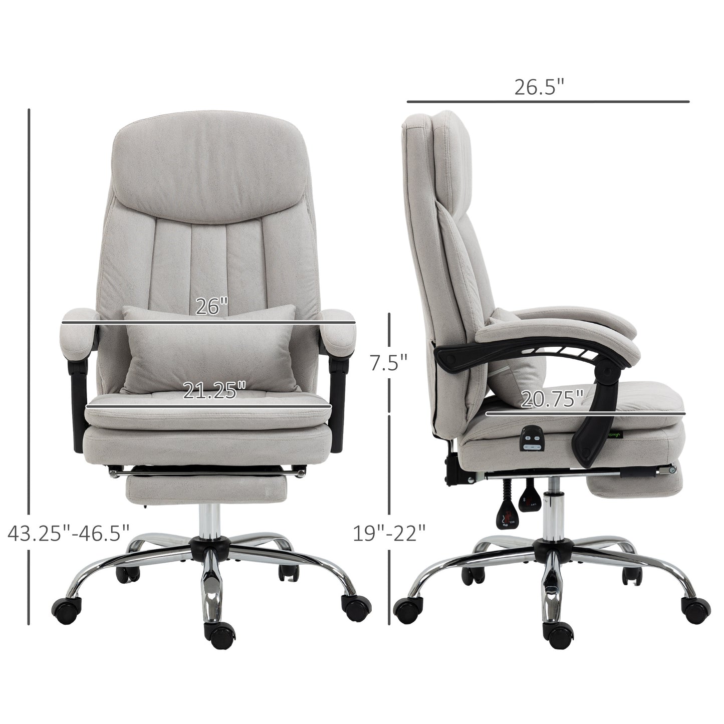 Persimmon Light Gray Microfiber Executive Office Chair