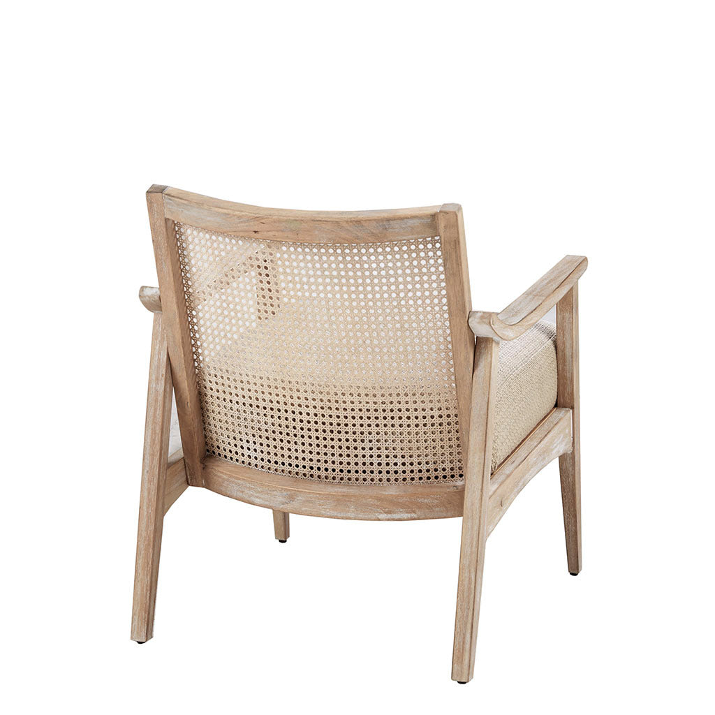 Kelly Mid-Century Modern Rattan Accent Arm Chair