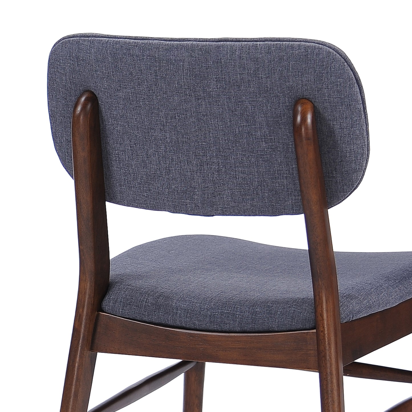 Barbara Mid-Century Modern Linen Side Chairs, Brown & Gray