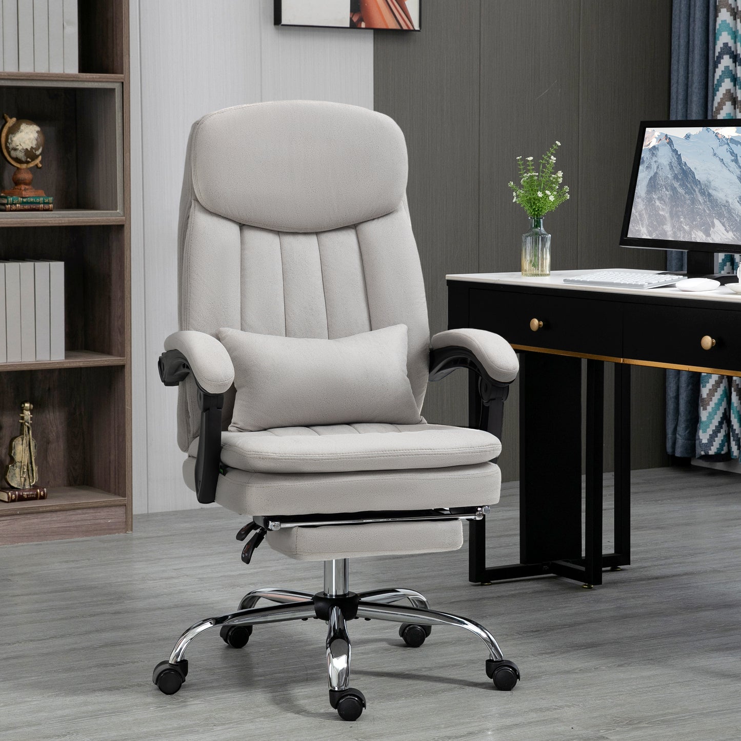 Persimmon Light Gray Microfiber Executive Office Chair