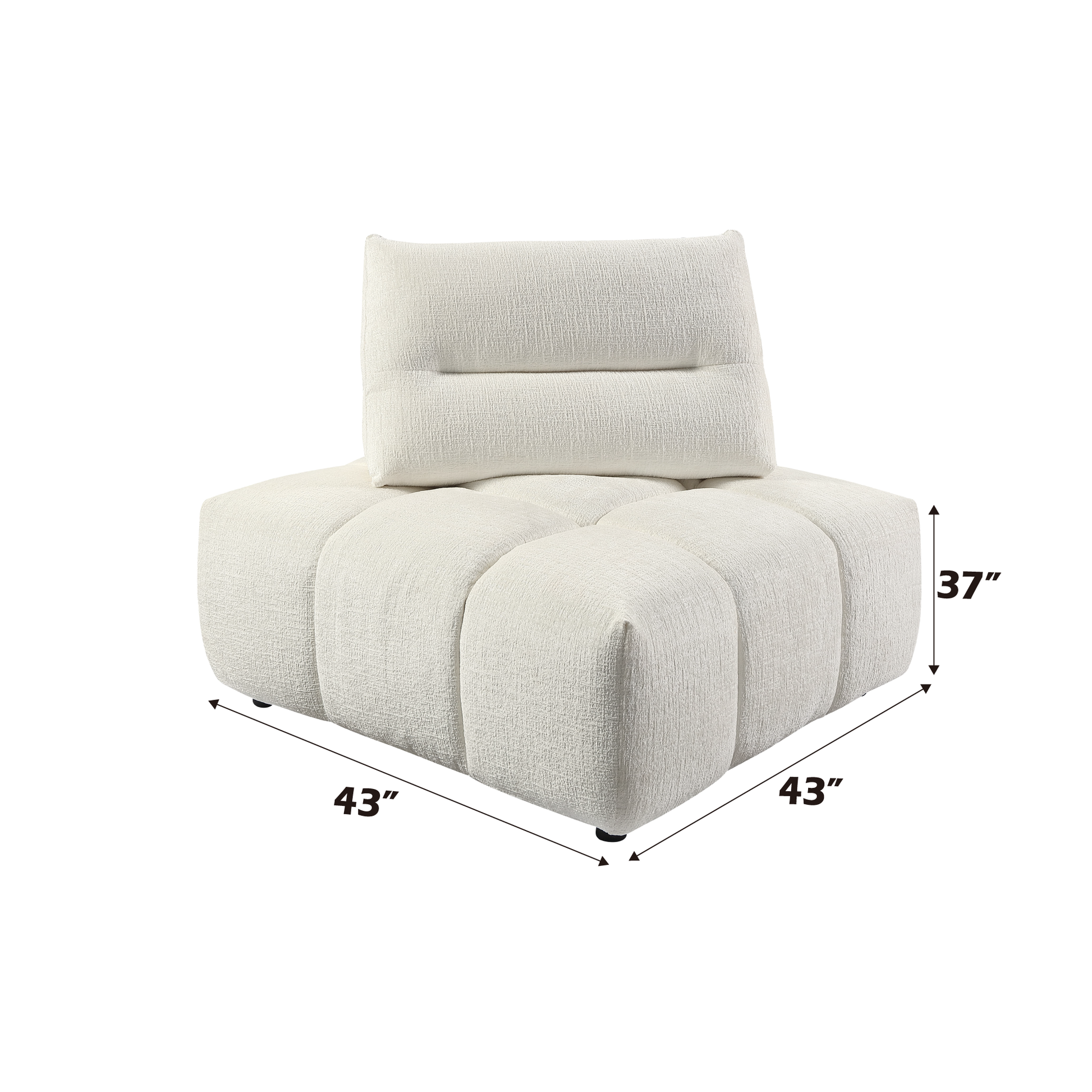 Loanna Beige Linen Modular Sectional with Ottoman