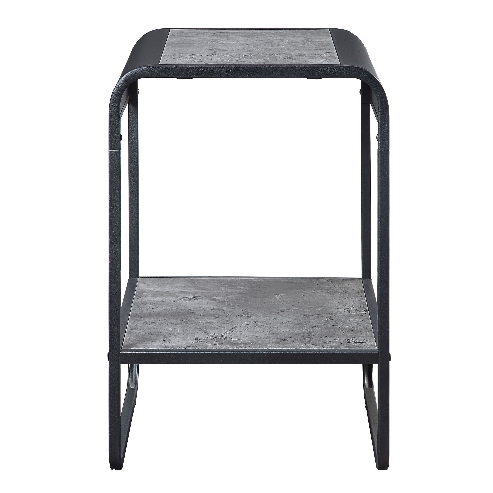 Concrete Grey and Black 1-shelf End Table