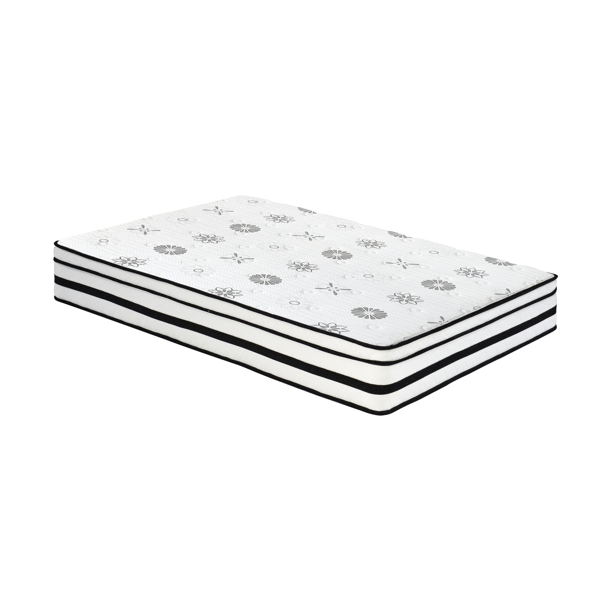 12-inch Full Mattress Highly Breathable Quilted Cover Hybrid Mattress, White, Plush Foam Mattress in a Box, Luxury Comfort Mattress