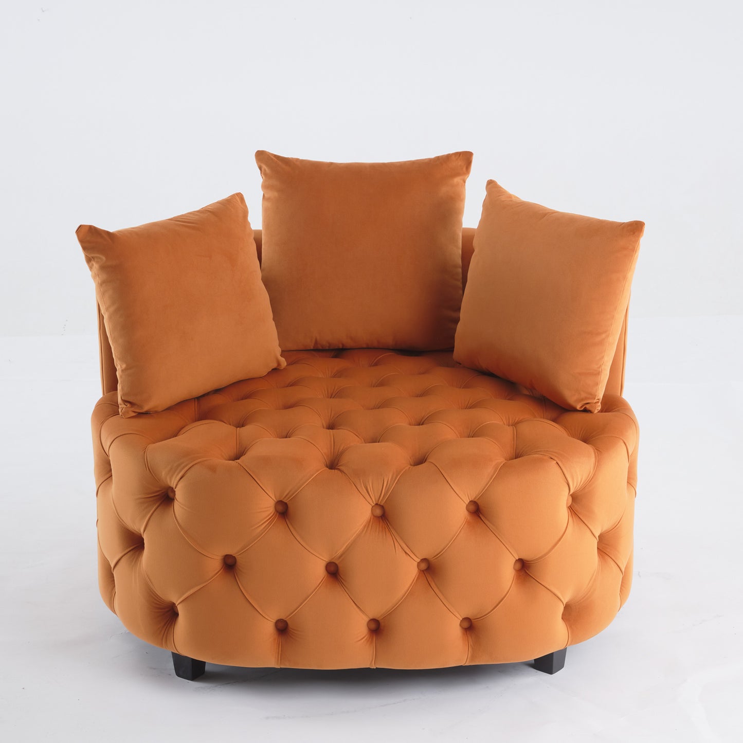 Fayola Velvet Akili Accent Chair, Orange