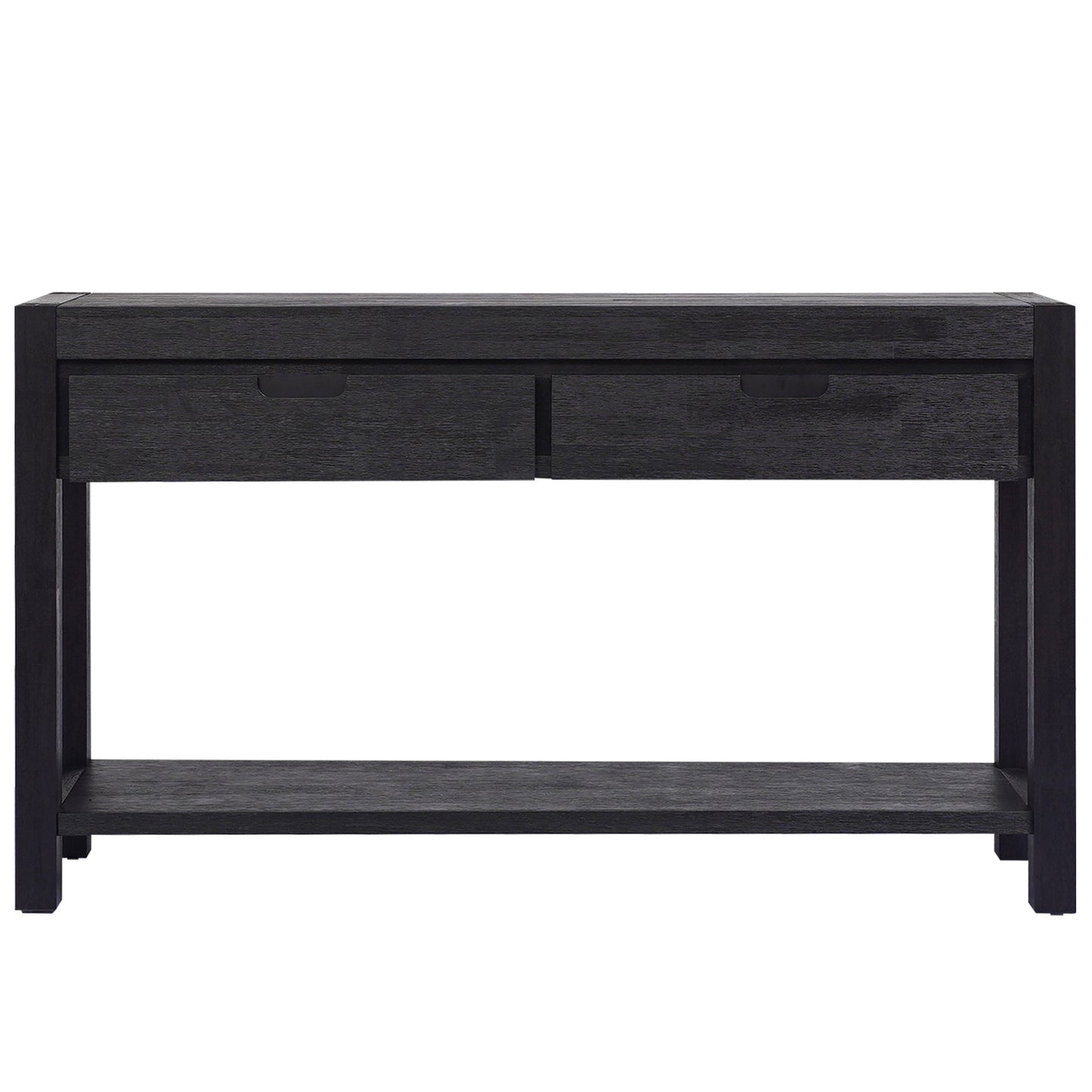 Rowan Transitional 2-Drawer Console Table, Black