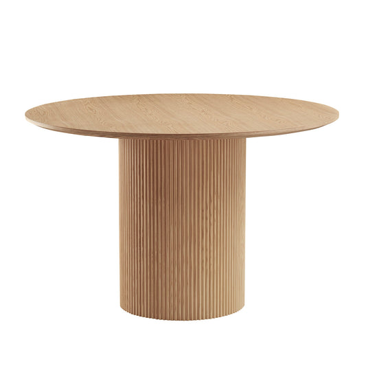 Lester 47" Round Pedestal Dining Table, Oak