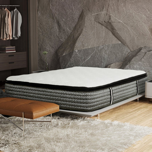 Premium 14 in. Full Size Pocket Coil Hybrid Mattress, Super Plush Gel Memory Foam Mattress for Comfort Sleep, White/Gray