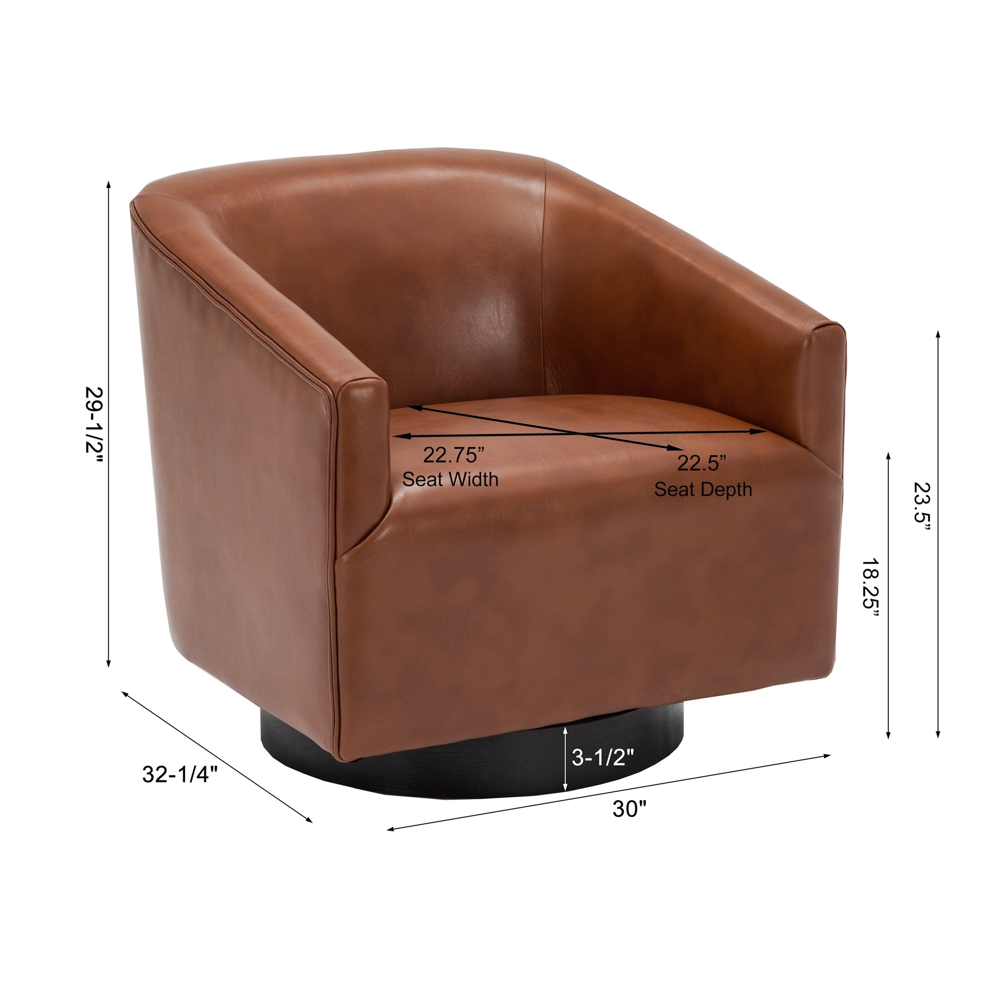 Garland Caramel Wood Base Swivel Chair