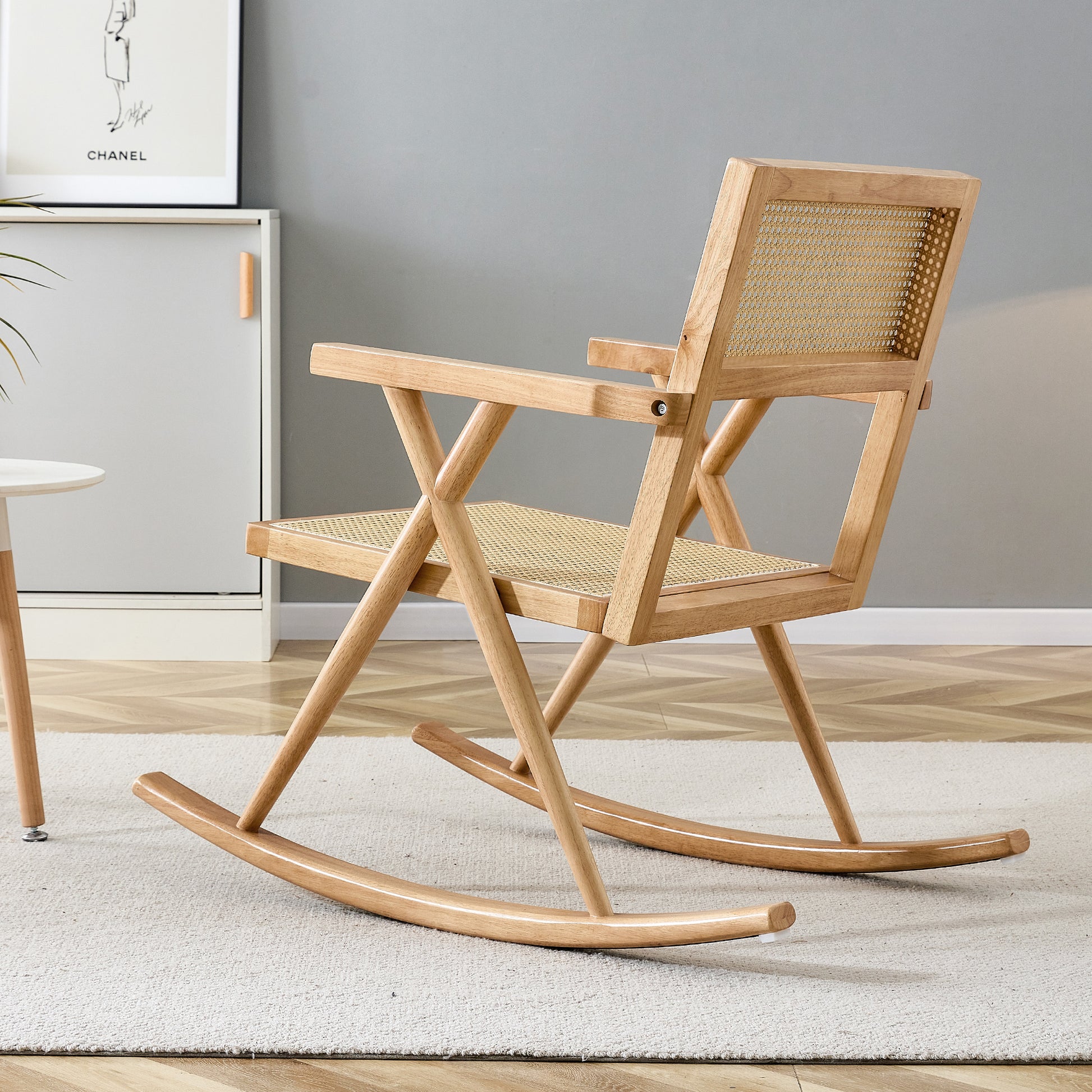 Cynthia Solid Wood & Imitation Rattan Rocking Chair