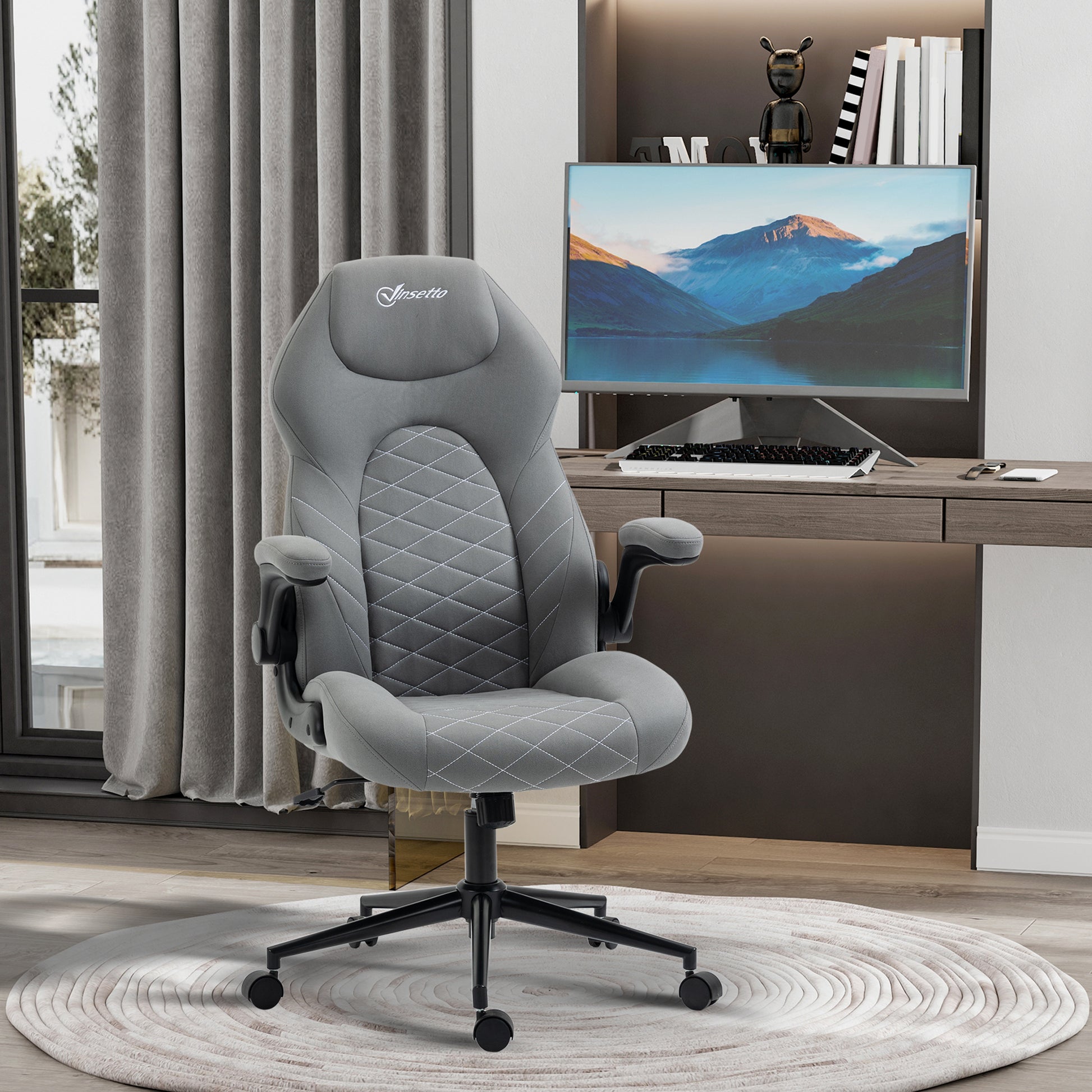 Tallis Light Gray Upholstered Gaming Chair