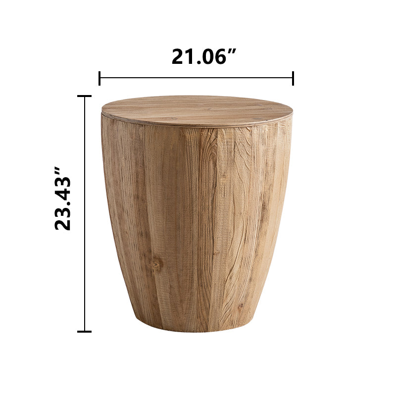 Randle 21.06" Vintage Style Bucket Shaped Side Table, Natural