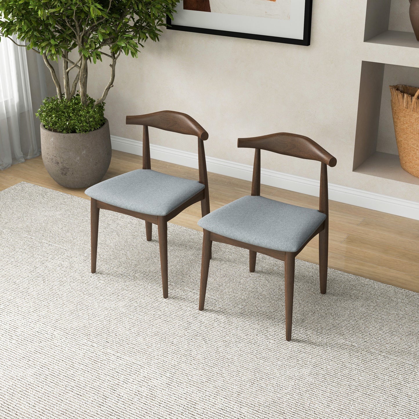 Destiny Mid-Century Modern Dining Chairs Set of 2