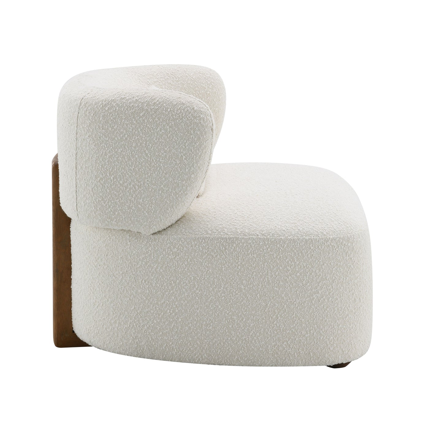 Darius Beige Boucle Accent Chair with Toss Pillow