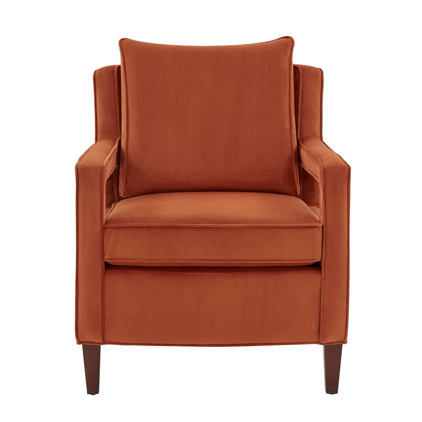 Alina Burnt Orange Velvet Accent Arm Chair