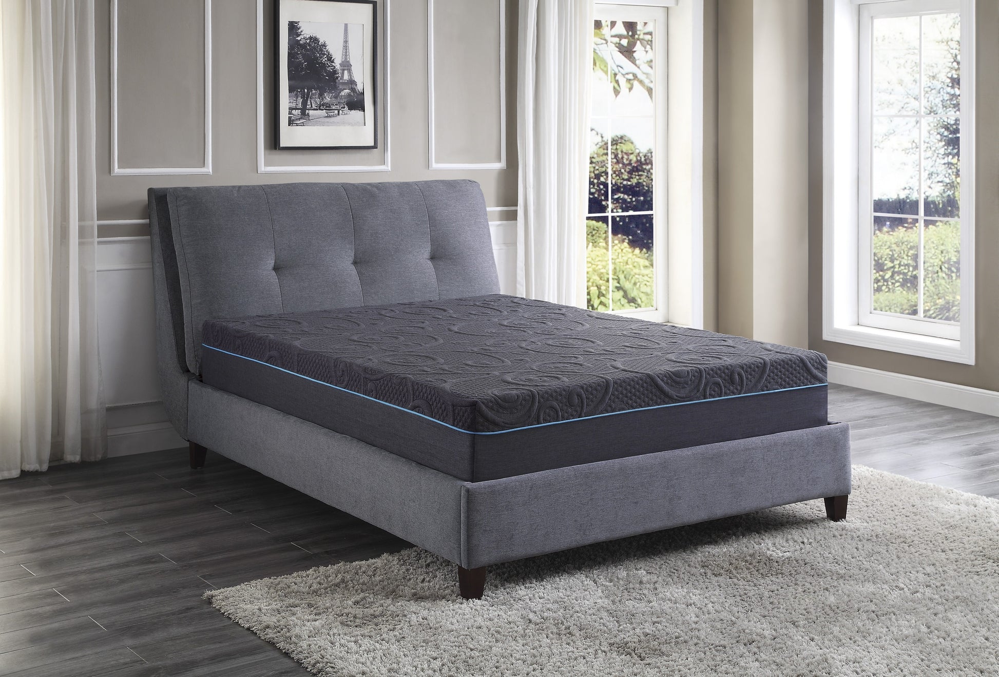 11-inch Full Size Bed Mattress Gel-Infused Memory Foam Hybrid Mattress, Dark Gray, Mattress in a Box