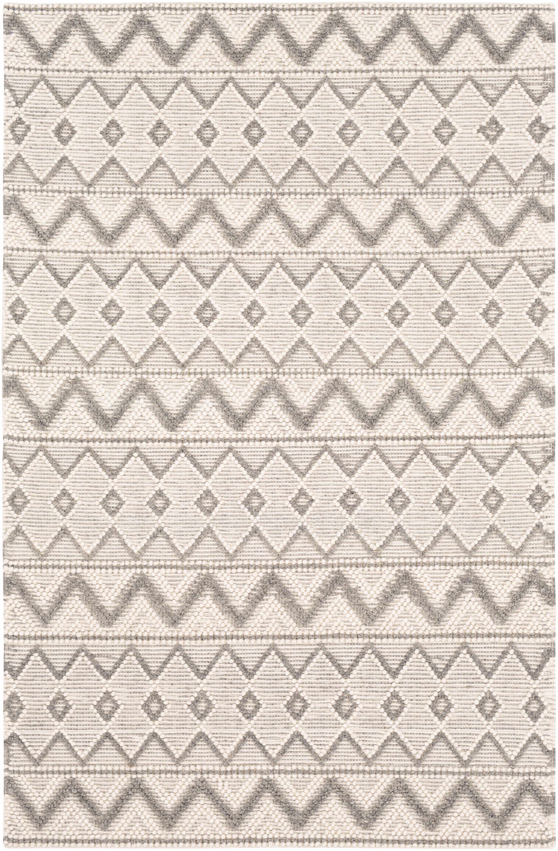 Whittington Gray&Cream Wool Rug - Clearance