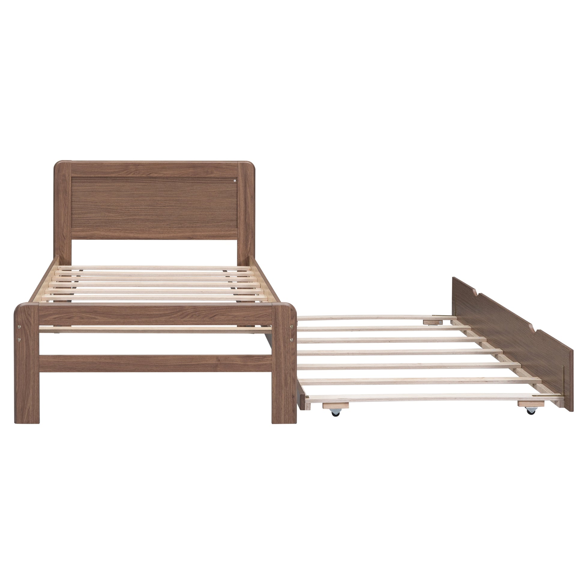 Huxley Modern Design Wooden Twin Size Platform Bed Frame with Trundle