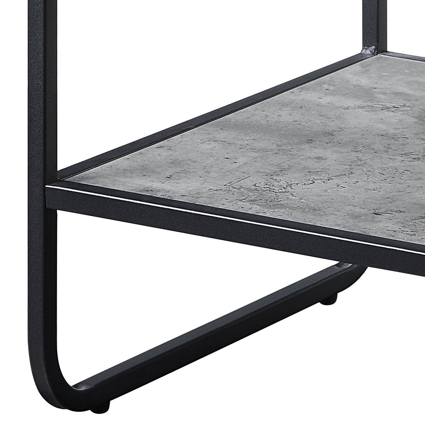 Concrete Grey and Black 1-shelf End Table